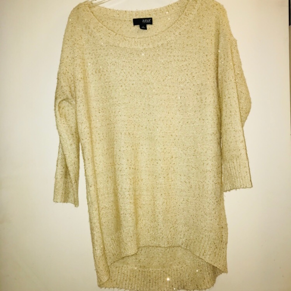 Pretty a.n.a Metallic Hi-Low Sweater Blouse